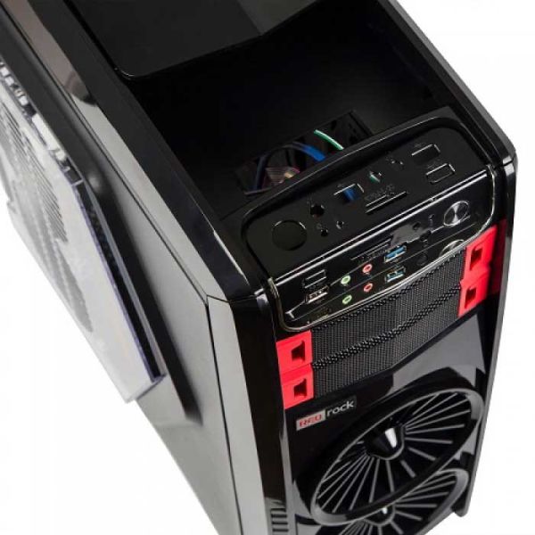 REDROCK G903BR GAME PSU'suz 1x12CM FAN MIDI TOWER PENCERELİ 1xUSB2.0/1xUSB3.0 1xAUDIO SİYAH KIRMIZI KASA