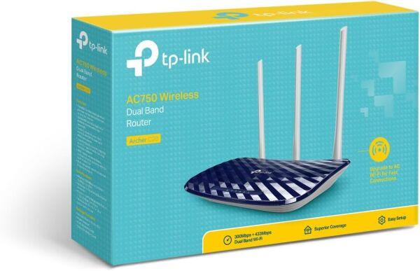 TP-LINK ARCHER C20 733MBPS 4PORT 4x10/100 LAN/1x10/100WAN 3 ANTEN DUALBAND ROUTER
