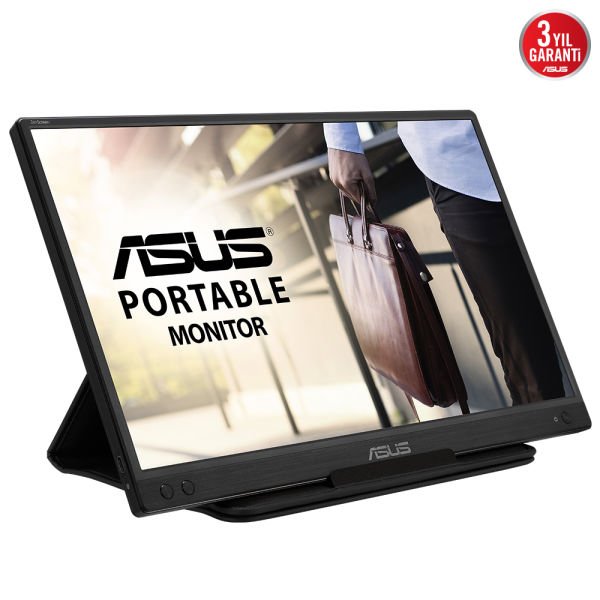 ASUS ZENSCREEN MB166C 15.6 TASINABILIR USB MONITOR IPS 1920x1080 5MS USB-C 3YIL MAT EKRAN DUSUK MAVI ISIK