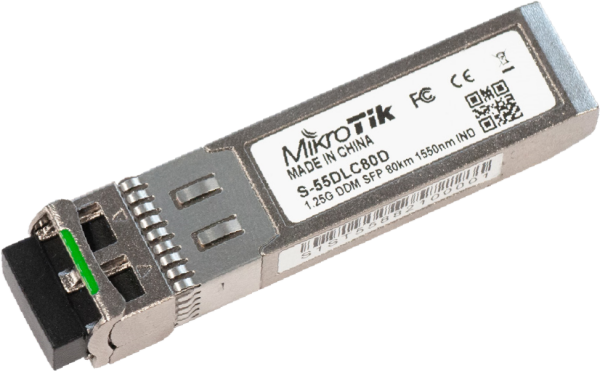 Mikrotik S-55DLC80D 80KM SFP Fiber Modül Single Mod