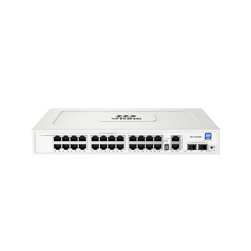 WI-TEK WIKING WK-PS328GF 24 PORT 10/100/1000 16 PORT POE 2 PORT UPLINK +2 SFP 285W YONETILEMEZ RACK MOUNT SWITCH