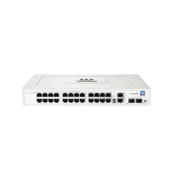 WI-TEK WIKING WK-PS328GF 24 PORT 10/100/1000 16 PORT POE 2 PORT UPLINK +2 SFP 285W YONETILEMEZ RACK MOUNT SWITCH