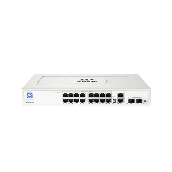 WI-TEK WIKING WK-PS320GF 16 PORT 10/100/1000 16 PORT POE 2 PORT UPLINK +2 SFP 195w YONETILEMEZ RACK MOUNT SWITCH