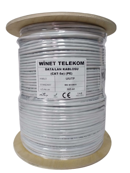 Winet  Dış Ortam PoliEtilen Beyaz CAT5 Kablo - 305Mt