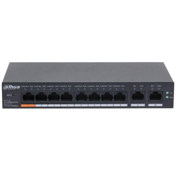 DAHUA CS4010-8ET-60 10 PORT 10/100 8 PORT POE 60W YONETILEBILIR SWITCH