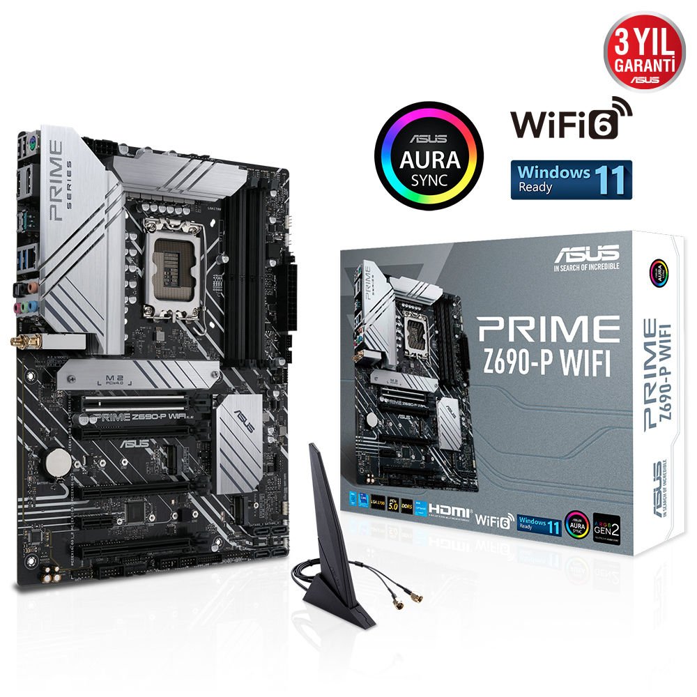 ASUS PRIME Z690-P WIFI 4xDDR5 HDMI/DP 3xM.2 1xGLAN 1700P ANAKART