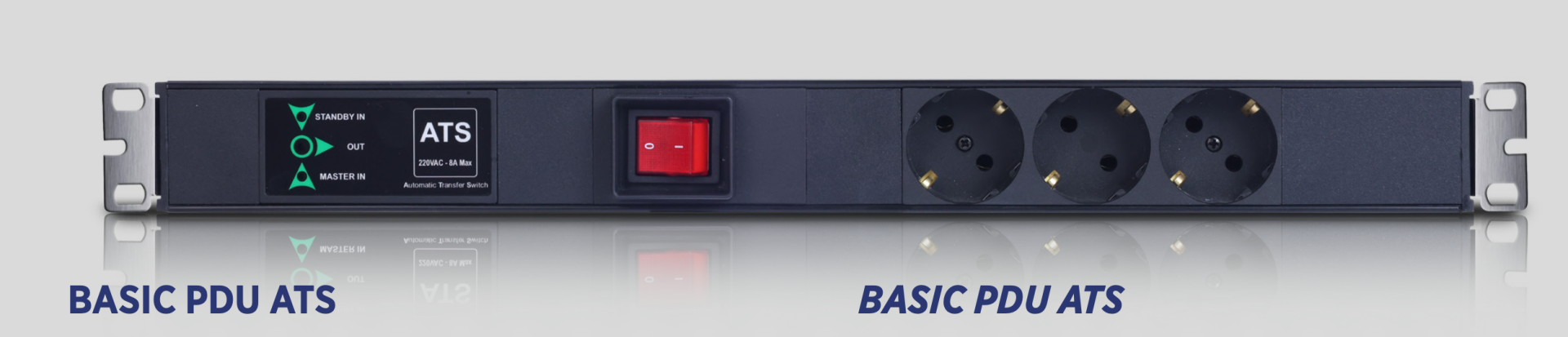 Dorax Basic PDU ATS 19'' 1U, C14 Soketli Giriş Kablolu