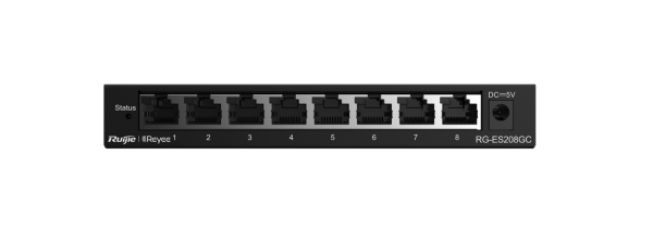 RUIJIE REYEE RG-ES208GC 8 PORT 10/100/1000 RUIJIE CLOUD YONETILEBİLİR DESKTOP SWITCH METAL KASA
