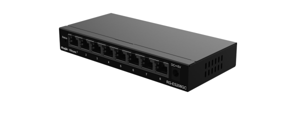 RUIJIE REYEE RG-ES208GC 8 PORT 10/100/1000 RUIJIE CLOUD YONETILEBİLİR DESKTOP SWITCH METAL KASA