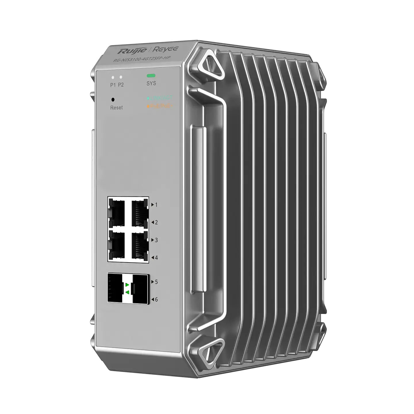 Ruijie Reyee RG-NIS3100-4GT2SFP-HP 4 Port PoE+ 2 SFP Endüstriyel Switch