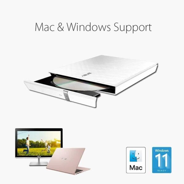 ASUS SDRW-08D2S-U 24x OKUMA/8x YAZMA USB SLIM DVD-RW BEYAZ