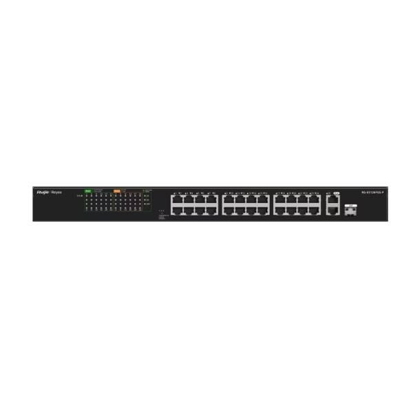 RUIJIE REYEE RG-ES126FGS-P 24 PORT 10/100 24 PORT POE 2 PORT UPLINK + 1 SFP 370 WATT YONETILEMEZ RACK MOUNT SWITCH