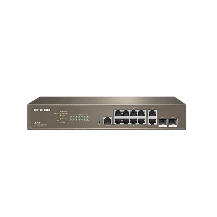 IP-COM IP-G5312F 10 PORT 10/100/1000 2 X SFP L3 YÖNETİLEBİLİR RACK MOUNT SWITCH METAL KASA