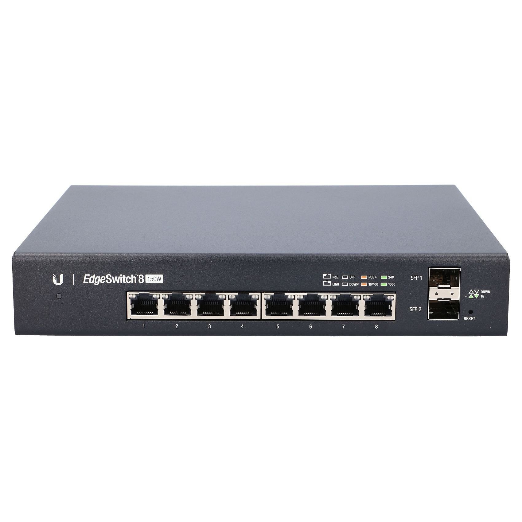 UBNT EDGESWITCH ES-8-150W 8 PORT GIGABIT POE+ 2xSFP SWITCH 150W