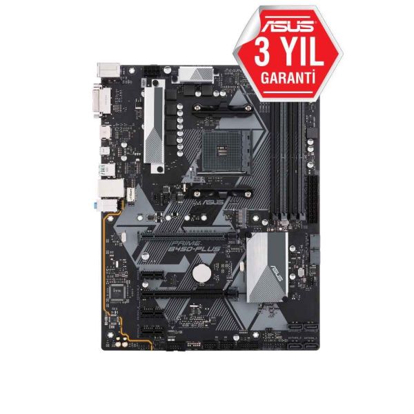 ASUS PRIME B450-PLUS AMD B450 AM4 DDR4 4400 HDMI DVI M2 USB3.1 AURA RGB ATX