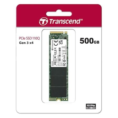 TRANSCEND 500GB 1900/900MB/s PCIE GEN3x4 NVME SSD TS500GMTE110Q