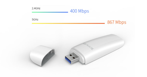 TENDA U12 AC1300 DUAL BAND USB WIRELESS ADAPTÖR