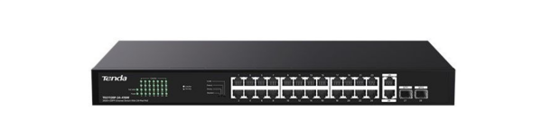 TENDA TEG1128P-24-410W 24 PORT 10/100/1000 POE 2 PORT UPLINK +2 SFP 410W YONETILEMEZ RACK MOUNT SWITCH