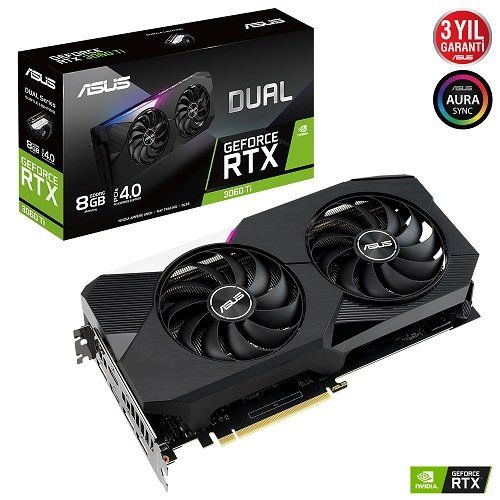 ASUS DUAL-RTX3060TI-08G-V2 RTX3060 Ti V2 DUAL OC 8GB GDDR6 256Bit 3xDP/2xHDMI PCI-E 4.0 DX12