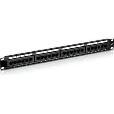 ODS PATCH PANEL SLIDING BLACK 1U 24 PORT CAT6 UTP RAC