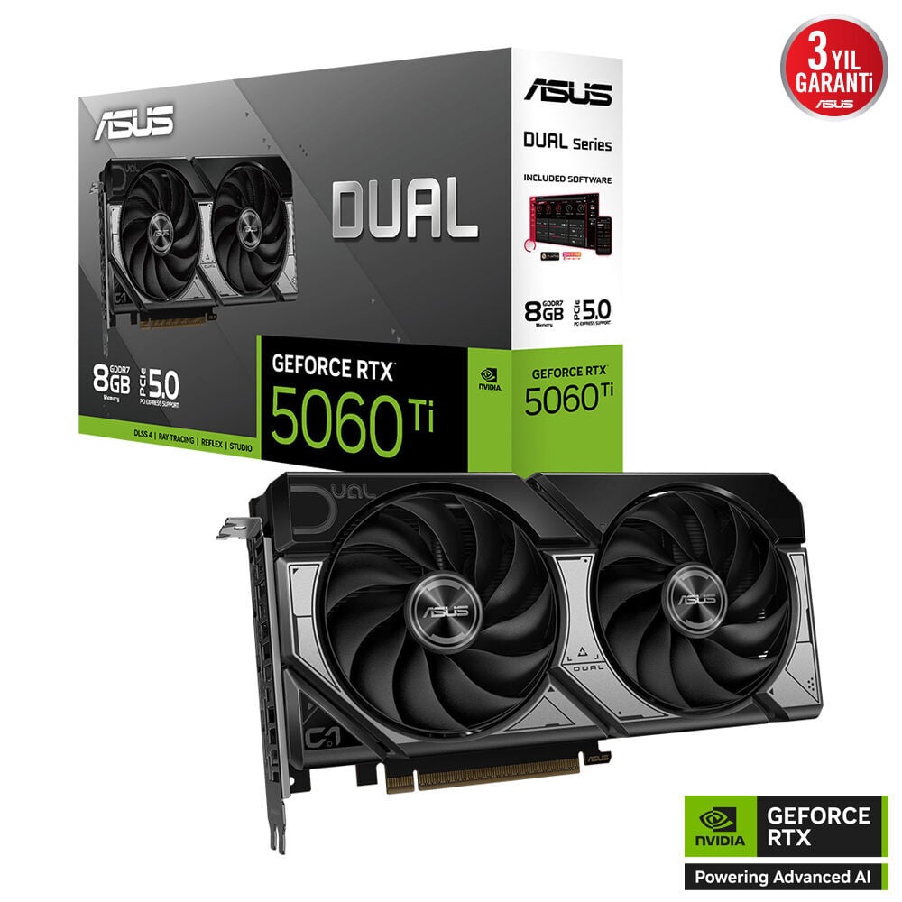 ASUS DUAL-RTX5060TI-8G RTX5060TI 8GB DDR7 128Bit 3xDP/1xHDMI