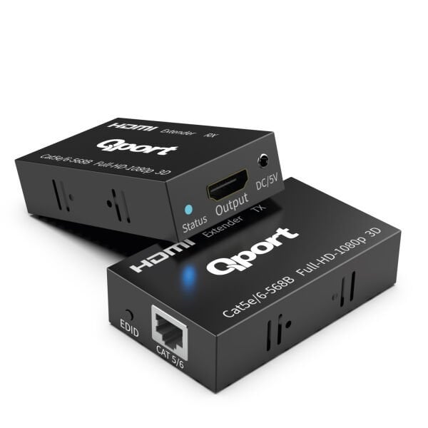 QPORT Q-HEX3 CAT6 60MT (2Lİ) HDMI EXTENDER