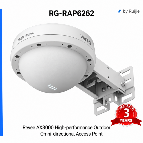 RUIJIE REYEE RG-RAP6262 Wi-Fi 6 AX3000 1 PORT RJ-45 + 1 PORT SFP 2.4 GHZ & 5 GHZ POE ADAPTORSUZ OUTDOOR MESH ACCESS POINT